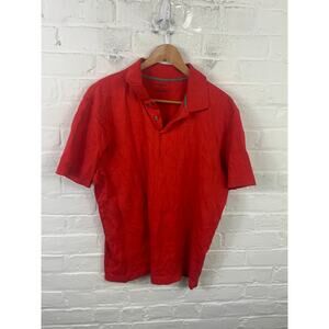 Alfani Women's Polo Golf Shirt Short Sleeve Stretch Cotton Solid Red Size L